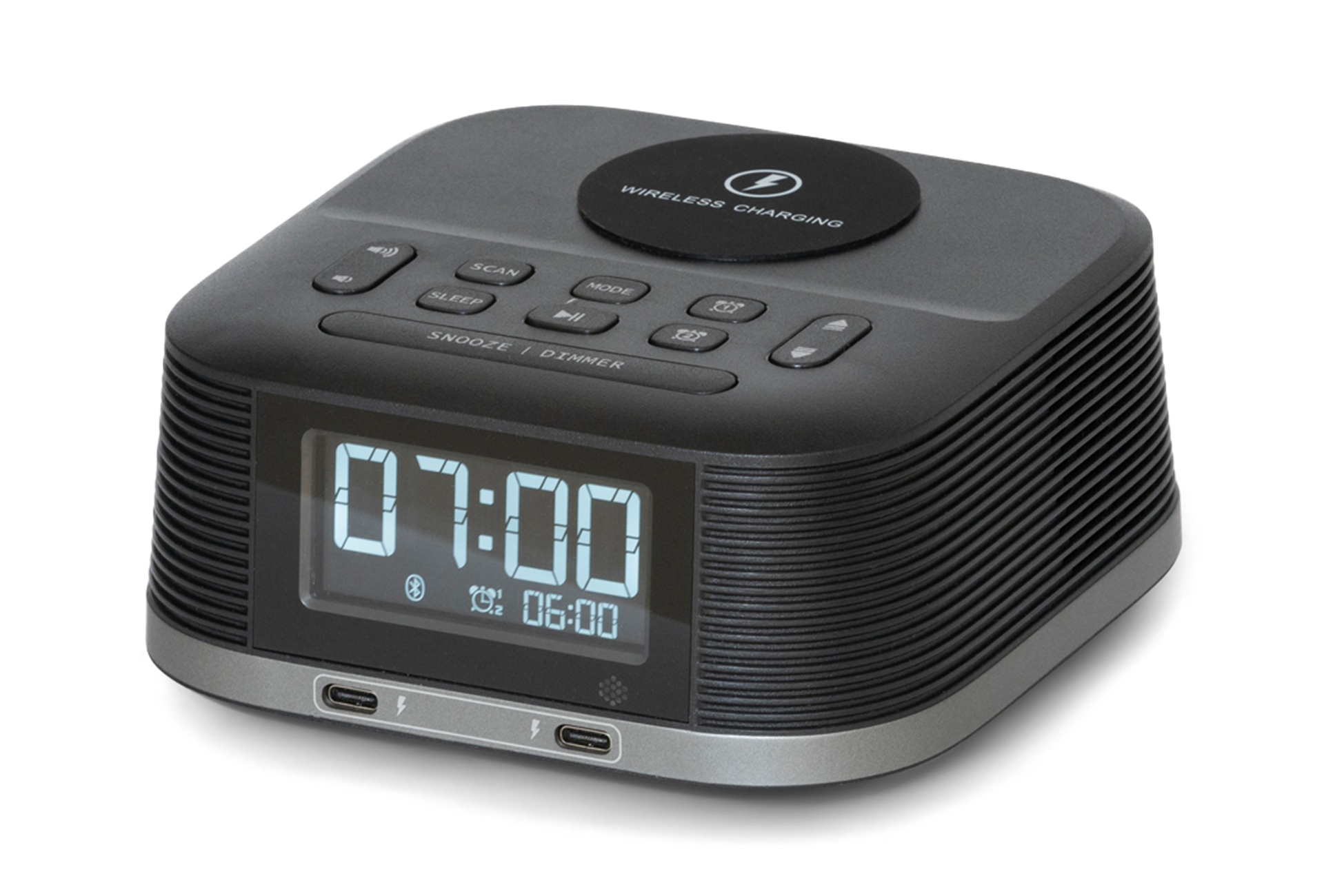 Audio Decoder Clock Molto audio clock wireless charger Black - Audio clocks & chargers - Be