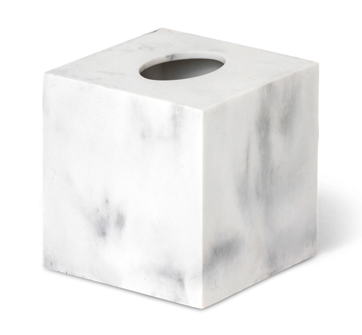 Baker Tissue box White Marble