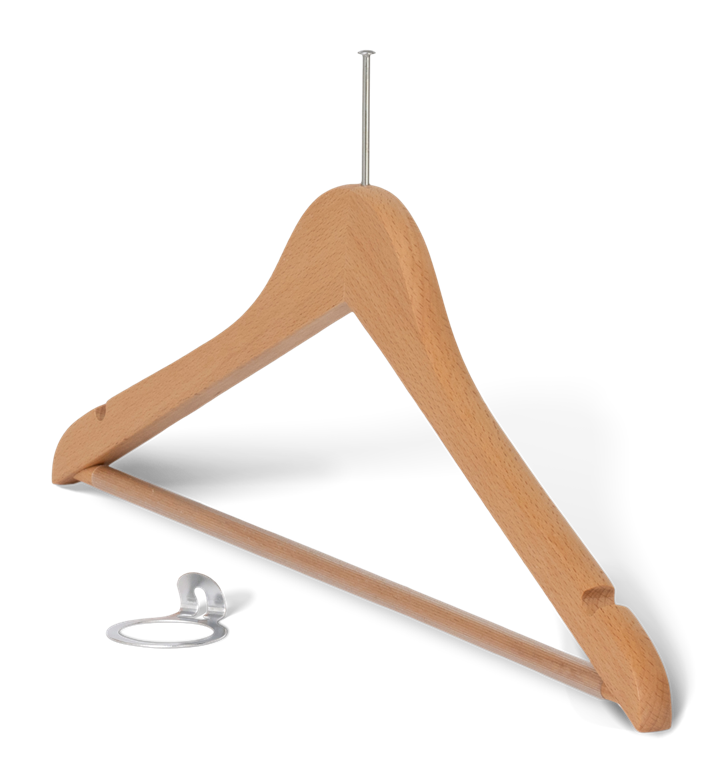 Lot De 10 Cintres Antivol Bois 45 Cm Avec Barre Pantalon Antidérapante & Crochet Sécurité – Qualité Hôtelière