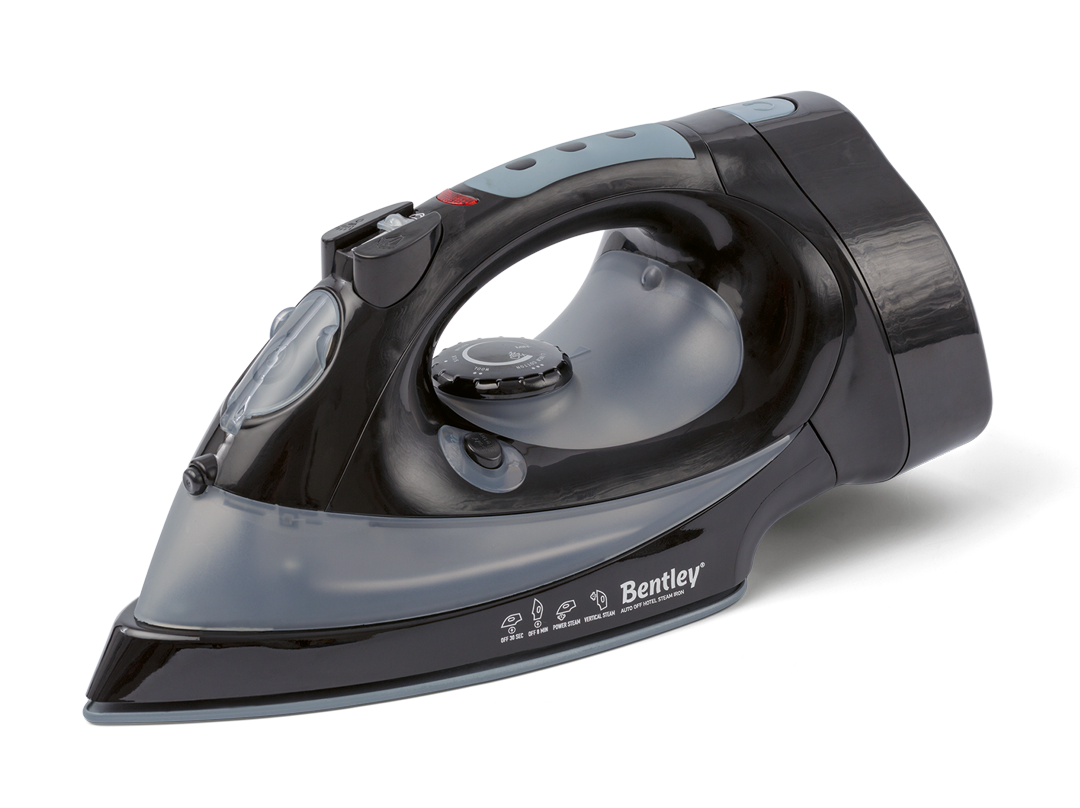 Steam Iron Retractable Cord Black