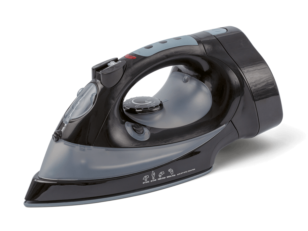 Steam iron retractable cord Black UK plug